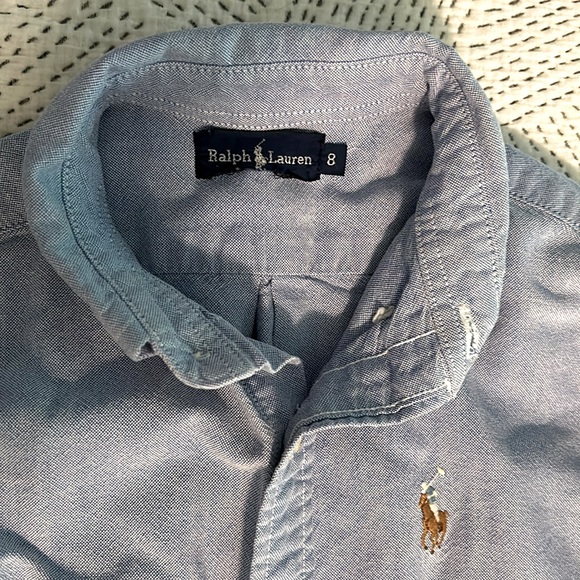 ✨ RALPH LAUREN ✨ Boy’s Blue Long Sleeve Button Down Dress Shirt Size 8 - Picture 5 of 5